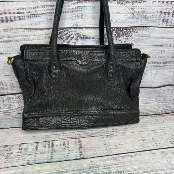 Cole Haan Black Pebbled Leather Tote Shoulder Bag Satchel Purse - Picture 1 of 4